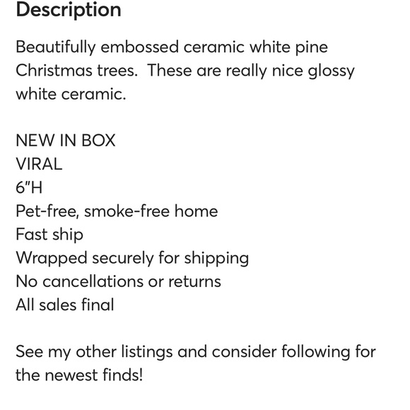 White Ceramic Christmas Trees - Picture 3 of 3